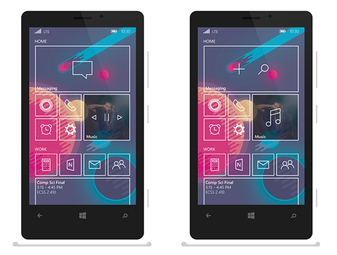 Windows Phone 10 начальный экран
